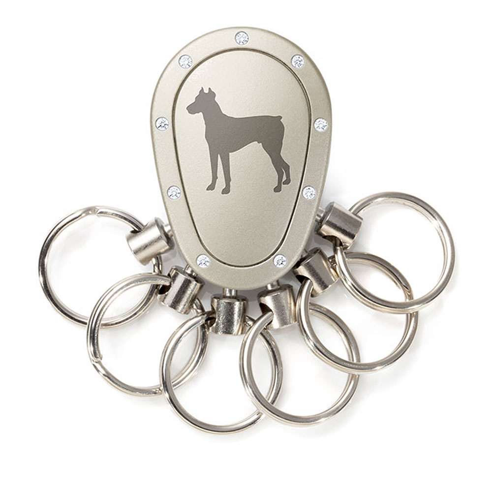 Spikey Motiv Dobermann, Nickel matt Swarovski