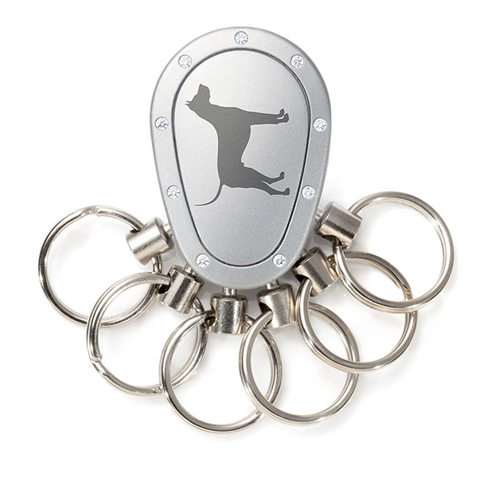 Spikey Motiv Dogge, Chrom matt Swarovski